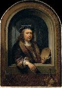 Gerard Dou self-portrait with a Palette oil painting reproduction